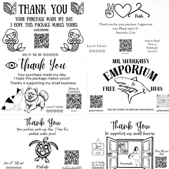 BUY NOW 300 Custom Thank You QR Stickers Mix & Match - Picture 5 of 13